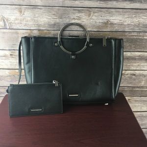 Rebecca Minkoff Black Leather Ring Satchel Bag